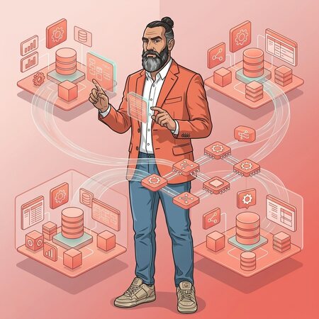 Rappresentazione visiva di un'infrastruttura AWS con ambienti separati a livello dati ma condivisi a livello di rete e compute