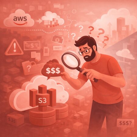 Rappresentazione visiva di una struttura complessa di dati e costi cloud