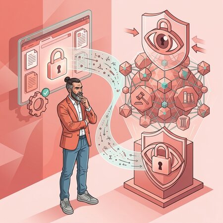 Rappresentazione visiva di un indice vettoriale come struttura separata, in sola lettura, distinta dal database applicativo di un'app desktop legale